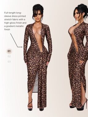 Coucoo Leopard print dress. Size XS